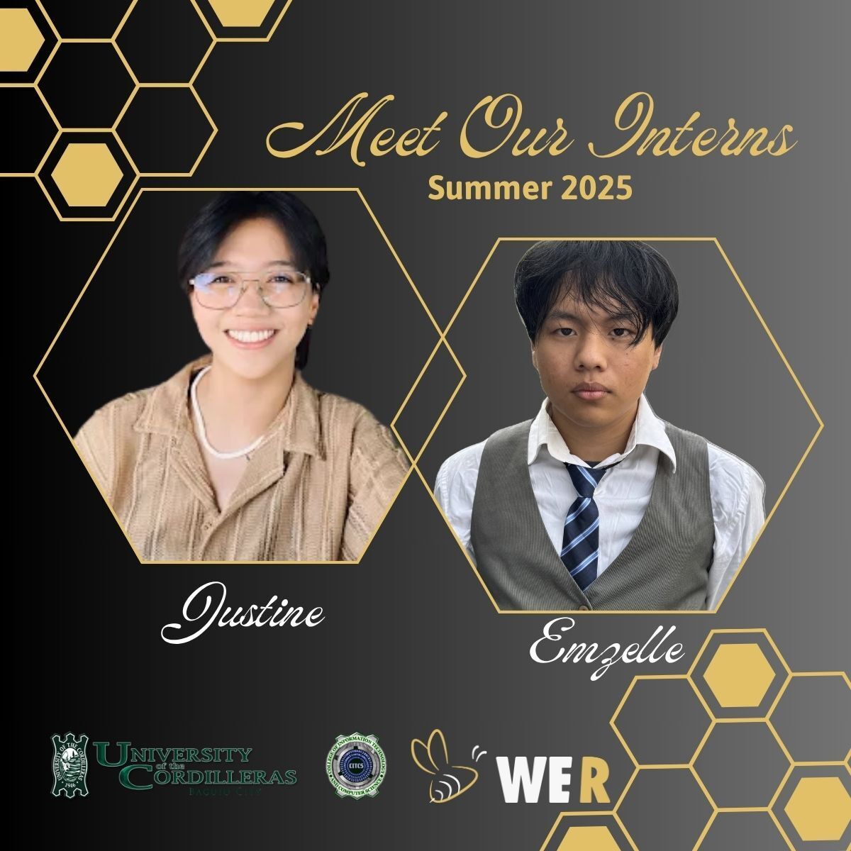 New interns Justine Bio and Emzelle Awal